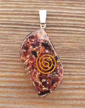 Load image into Gallery viewer, ORGONE GARNET Gemstone Eye Shaped Pendant Orgone (One)