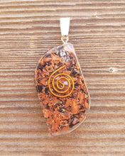 Load image into Gallery viewer, ORGONE MAHOGANY OBSIDIAN Gemstone Eye Shaped Pendant Orgone (One)
