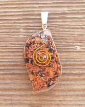 Load image into Gallery viewer, ORGONE MAHOGANY OBSIDIAN Gemstone Eye Shaped Pendant Orgone (One)