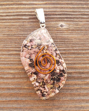Load image into Gallery viewer, ORGONE RHODONITE Gemstone Eye Shaped Pendant Orgone (One)
