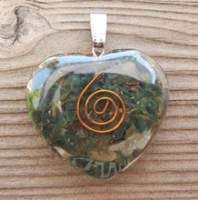 Load image into Gallery viewer, ORGONE BLOODSTONE Gemstone Heart Shaped Pendant Orgone (One)