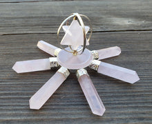 Load image into Gallery viewer, FULL ROSE QUARTZ Spinning Merkaba Energy Generator Natural Gemstone
