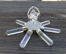 Load image into Gallery viewer, FULL CLEAR QUARTZ Spinning Merkaba Energy Generator Natural Gemstone