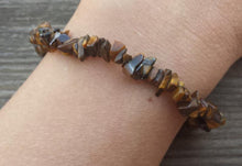 Load image into Gallery viewer, TIGER EYE Natural Stone Gemstone Stretchy Chip Bracelet