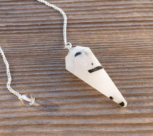 Load image into Gallery viewer, TOURMALATED QUARTZ Natural Stone Gemstone Faceted Pendulum