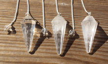 Load image into Gallery viewer, CLEAR QUARTZ Natural Stone Gemstone Faceted Pendulum