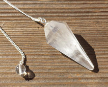 Load image into Gallery viewer, CLEAR QUARTZ Natural Stone Gemstone Faceted Pendulum