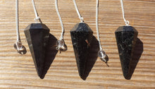 Load image into Gallery viewer, BLACK TOURMALINE Natural Stone Gemstone Faceted Pendulum