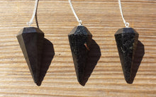 Load image into Gallery viewer, BLACK TOURMALINE Natural Stone Gemstone Faceted Pendulum