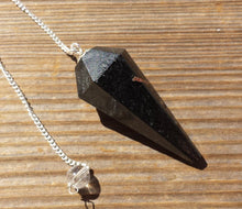 Load image into Gallery viewer, BLACK TOURMALINE Natural Stone Gemstone Faceted Pendulum