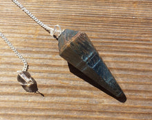 Load image into Gallery viewer, BLUE TIGER EYE Natural Stone Gemstone Faceted Pendulum