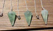 Load image into Gallery viewer, GREEN FLUORITE Natural Stone Gemstone Faceted Pendulum