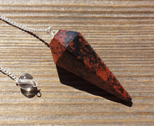 Load image into Gallery viewer, MAHOGANY OBSIDIAN Natural Stone Gemstone Faceted Pendulum