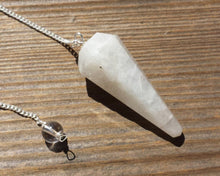 Load image into Gallery viewer, RAINBOW MOONSTONE Natural Stone Gemstone Faceted Pendulum