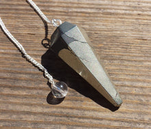 Load image into Gallery viewer, PYRITE Natural Stone Gemstone Faceted Pendulum