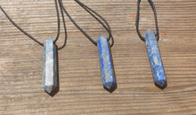 Load image into Gallery viewer, LAPIS LAZULI Crystal Point Pendant Witth Adjustable Cord Stone Natural Gemstone