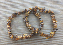 Load image into Gallery viewer, TIGER EYE Natural Stone Gemstone Stretchy Chip Bracelet