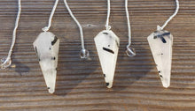 Load image into Gallery viewer, TOURMALATED QUARTZ Natural Stone Gemstone Faceted Pendulum