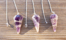 Load image into Gallery viewer, AMETHYST Natural Stone Gemstone Faceted Pendulum