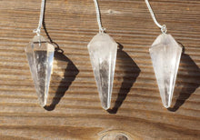 Load image into Gallery viewer, CLEAR QUARTZ Natural Stone Gemstone Faceted Pendulum