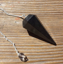 Load image into Gallery viewer, BLACK TOURMALINE Natural Stone Gemstone Faceted Pendulum