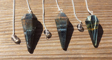 Load image into Gallery viewer, BLUE TIGER EYE Natural Stone Gemstone Faceted Pendulum