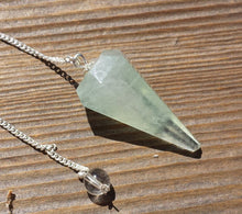 Load image into Gallery viewer, GREEN FLUORITE Natural Stone Gemstone Faceted Pendulum