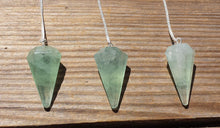 Load image into Gallery viewer, GREEN FLUORITE Natural Stone Gemstone Faceted Pendulum