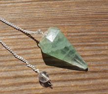 Load image into Gallery viewer, GREEN FLUORITE Natural Stone Gemstone Faceted Pendulum