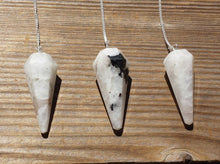 Load image into Gallery viewer, RAINBOW MOONSTONE Natural Stone Gemstone Faceted Pendulum