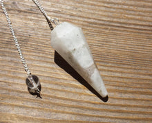 Load image into Gallery viewer, RAINBOW MOONSTONE Natural Stone Gemstone Faceted Pendulum