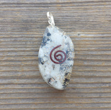 Load image into Gallery viewer, ORGONE RAINBOW MOONSTONE Gemstone Eye Shaped Pendant Orgone (One)