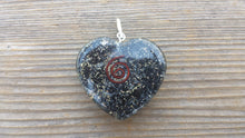 Load image into Gallery viewer, ORGONE BLACK TOURMALINE Gemstone Heart Shaped Pendant Orgone (One)