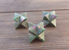 Load image into Gallery viewer, GEMSTONE MERKABA STAR Natural Ruby In Fuchsite (One)