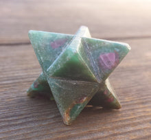 Load image into Gallery viewer, GEMSTONE MERKABA STAR Natural Ruby In Fuchsite (One)