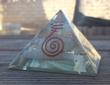 Load image into Gallery viewer, Large (50-55mm) SELENITE Orgone Gemstone Pyramid Large Pyramid Orgone