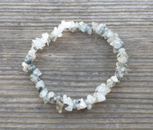 Load image into Gallery viewer, NATURAL TOURMALATED QUARTZ Stone Gemstone Stretchy Chip Bracelet