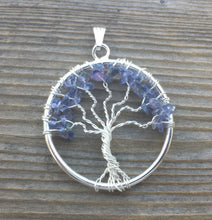 Load image into Gallery viewer, IOLITE Tree Of Life Wire Wrapped Pendant Stone NaturalGemstone