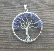 Load image into Gallery viewer, IOLITE Tree Of Life Wire Wrapped Pendant Stone NaturalGemstone