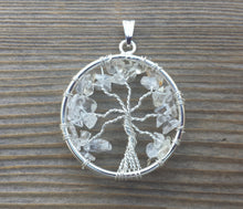 Load image into Gallery viewer, CLEAR QUARTZ Tree Of Life Wire Wrapped Pendant Stone Natural Gemstone