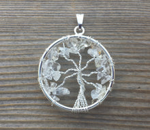 Load image into Gallery viewer, CLEAR QUARTZ Tree Of Life Wire Wrapped Pendant Stone Natural Gemstone