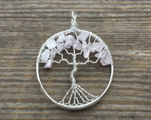 Load image into Gallery viewer, ROSE QUARTZ Tree Of Life Wire Wrapped Pendant Stone Natural Gemstone (type2)