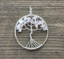 Load image into Gallery viewer, ROSE QUARTZ Tree Of Life Wire Wrapped Pendant Stone Natural Gemstone (type2)