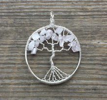 Load image into Gallery viewer, ROSE QUARTZ Tree Of Life Wire Wrapped Pendant Stone Natural Gemstone (type2)