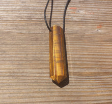 Load image into Gallery viewer, TIGER EYE Crystal Point Pendant Witth Adjustable Cord Stone Natural Gemstone