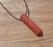 Load image into Gallery viewer, RED JASPER Crystal Point Pendant Witth Adjustable Cord Stone Natural Gemstone