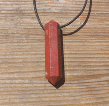 Load image into Gallery viewer, RED JASPER Crystal Point Pendant Witth Adjustable Cord Stone Natural Gemstone