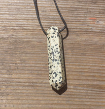Load image into Gallery viewer, DALMATIAN JASPER Crystal Point Pendant Witth Adjustable Cord Stone Natural Gemstone