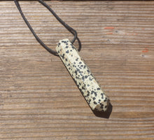 Load image into Gallery viewer, DALMATIAN JASPER Crystal Point Pendant Witth Adjustable Cord Stone Natural Gemstone