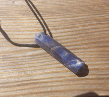 Load image into Gallery viewer, SODALITE Crystal Point Pendant Witth Adjustable Cord Stone Natural Gemstone